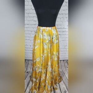Chicwish Chiffon Yellow and White Maxi Skirt